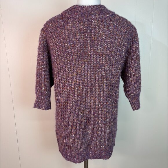 Maurices Sweater Large Purple Marled Metallic Crew Neck Pullover Holiday Sparkle - Picture 5 of 8